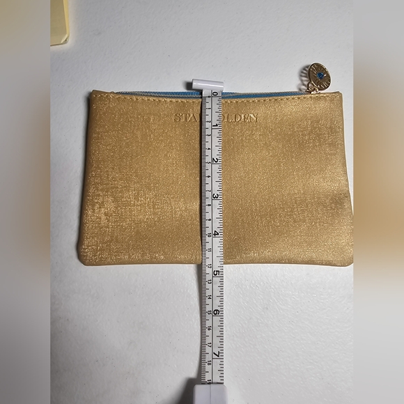 Gold makeup pouch case purse stay golden Ipsy positive Affirmations luxury - Picture 7 of 7